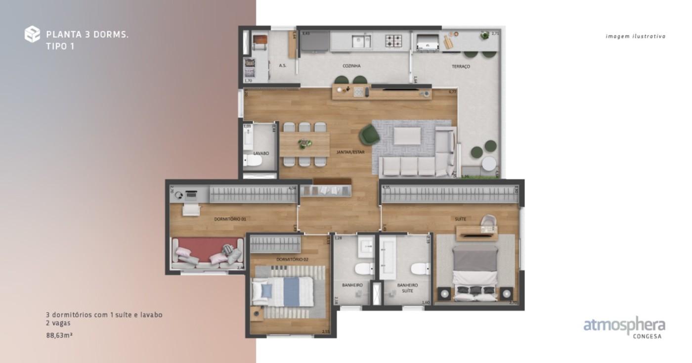 Apartamento, 3 quartos, 88 m² - Foto 52